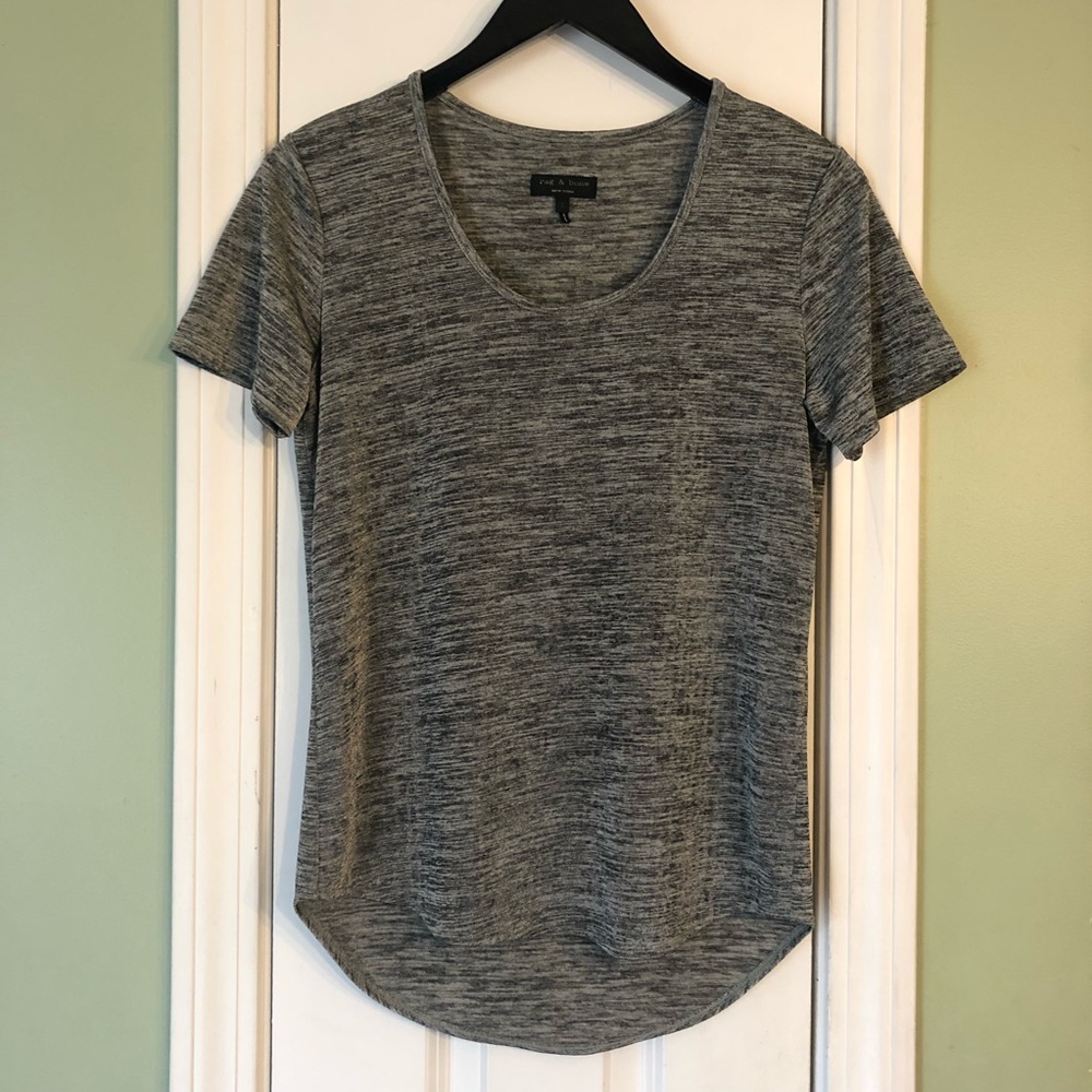 Rag & Bone Marled Jersey Crewneck Short Sleeve Tee